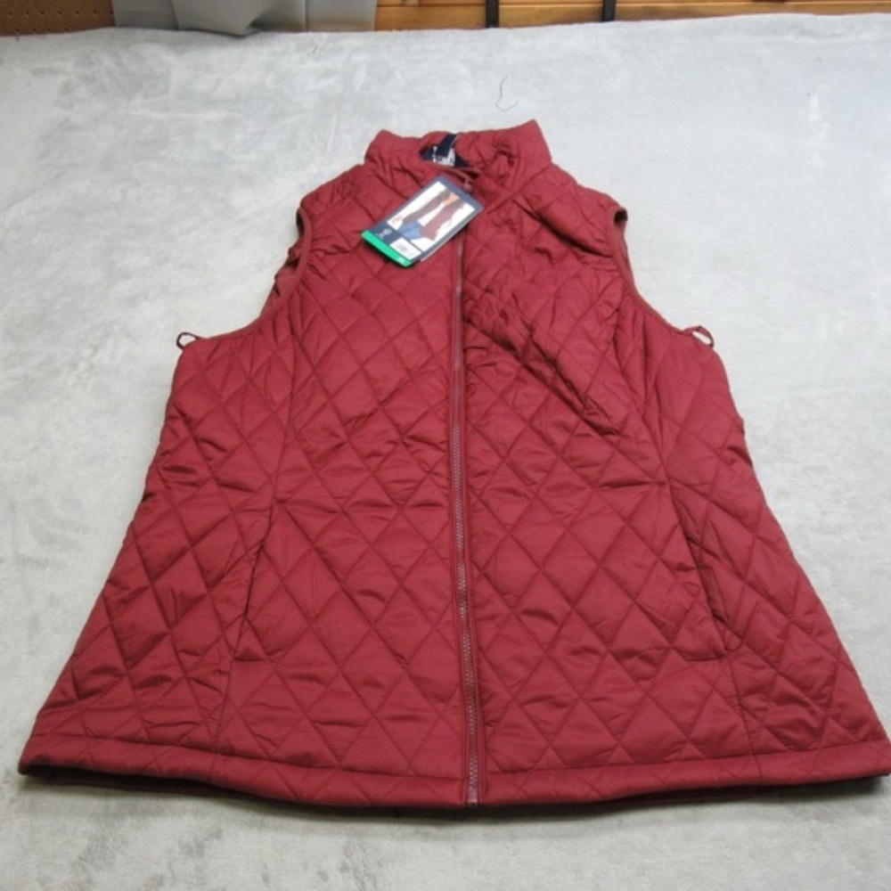 Lands' End Women's Quilted Vest - Burgundy NWT - Picture 3 of 7